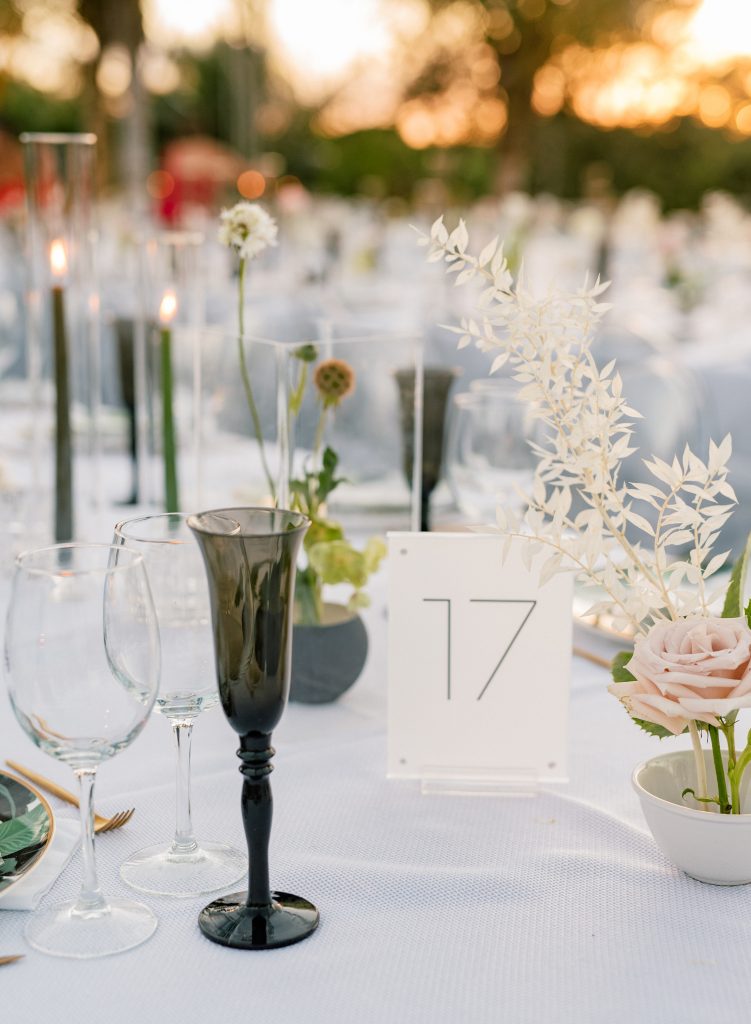 table number modern wedding