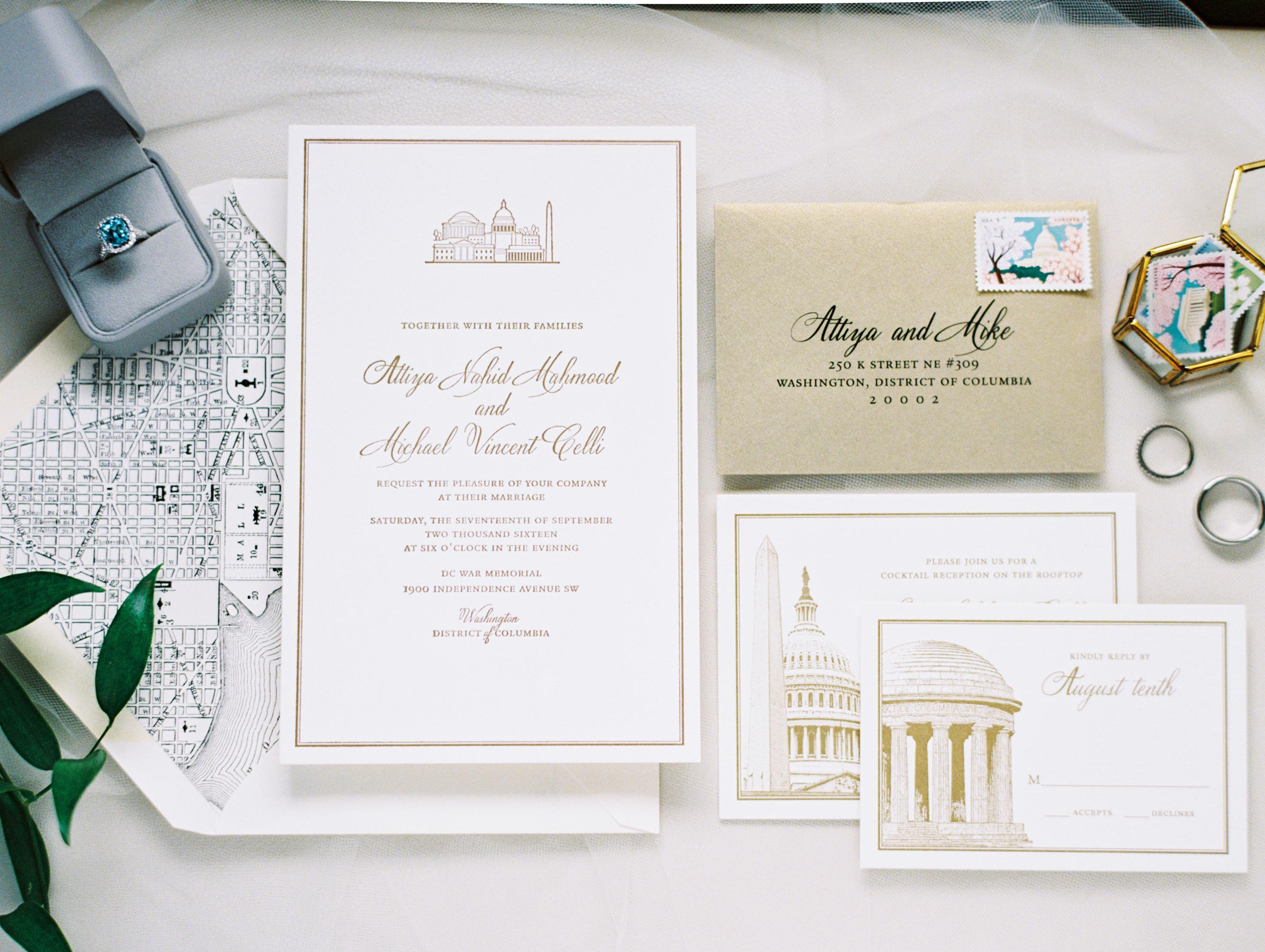 classic dc wedding invitation