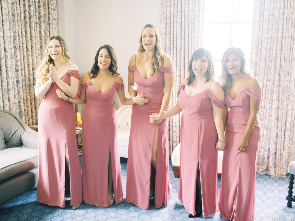 DC Wedding with pink bridesmaid dresses