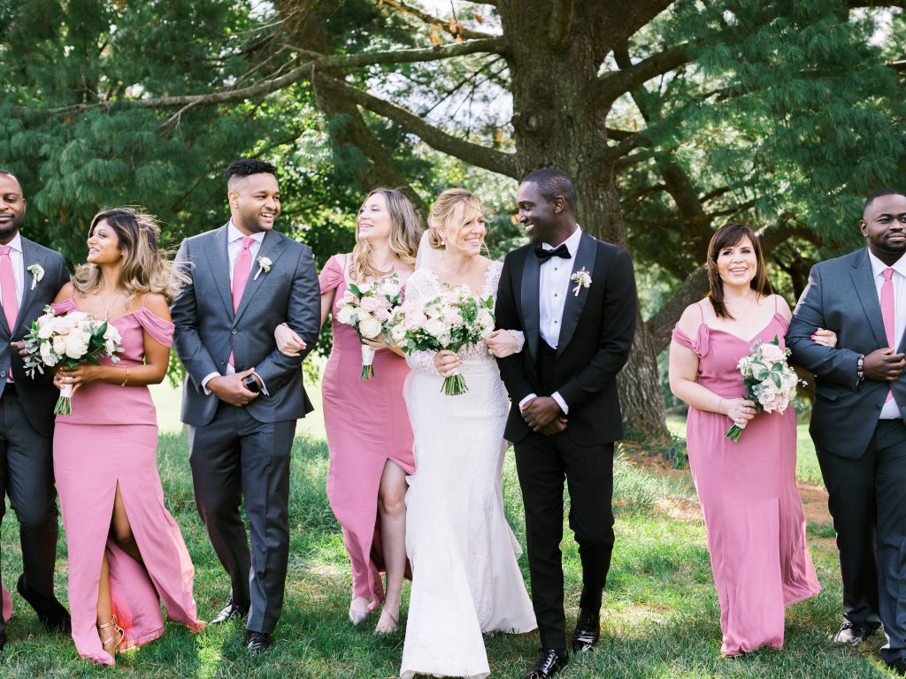 wedding party walking at Bretton Woods
