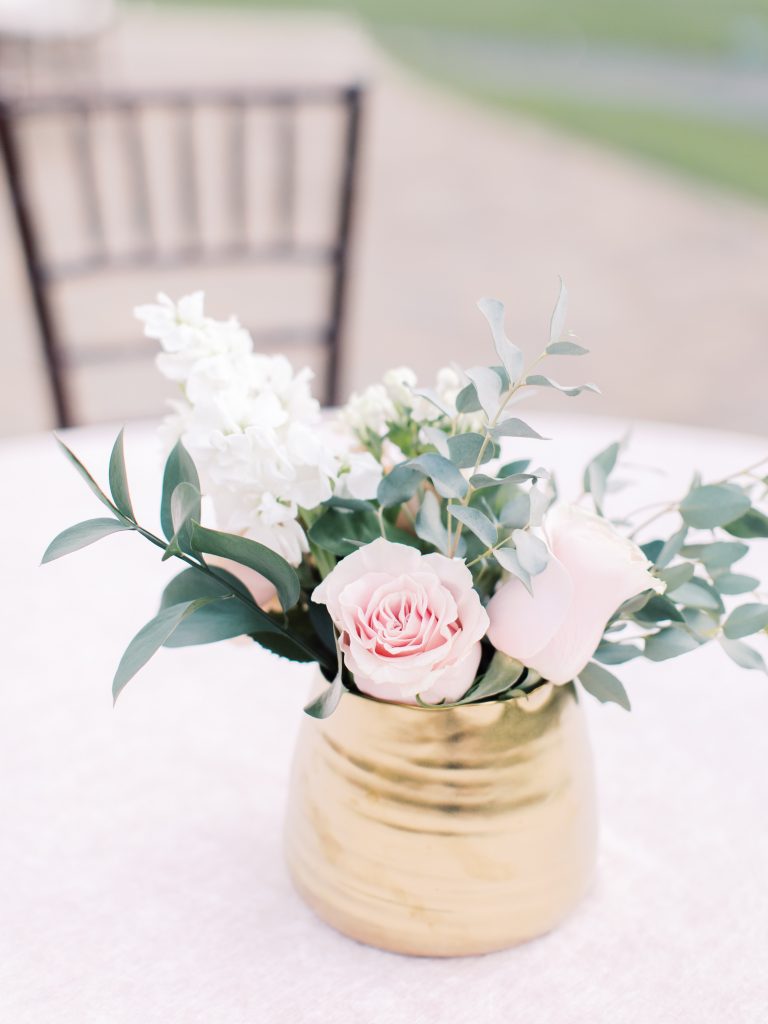pink flower compote cocktail hour