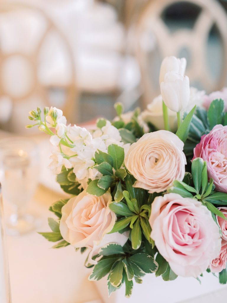 white and pink flowers by we do event design