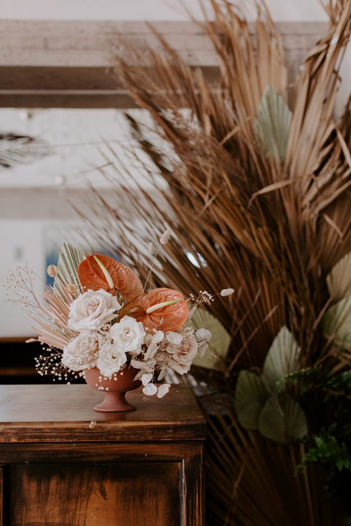 bohemian wedding bar decor