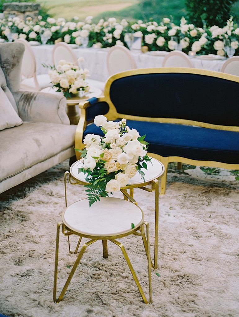 elegant outdoor lounge setup