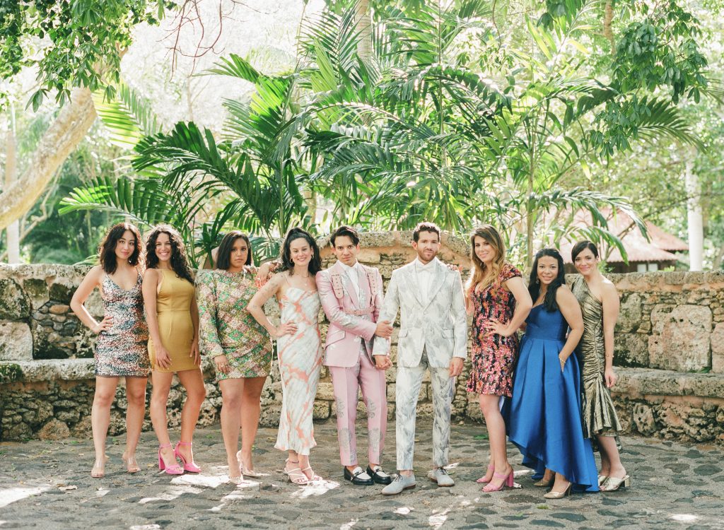 wedding party portraits in altos de chavon