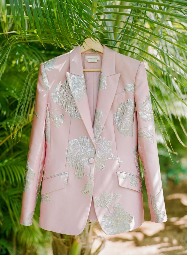 alexander mcqueen suit in claire duran wedding