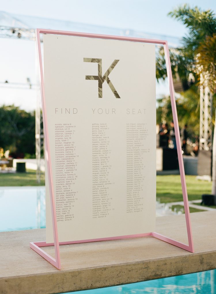 seating chart  casa de campo wedding