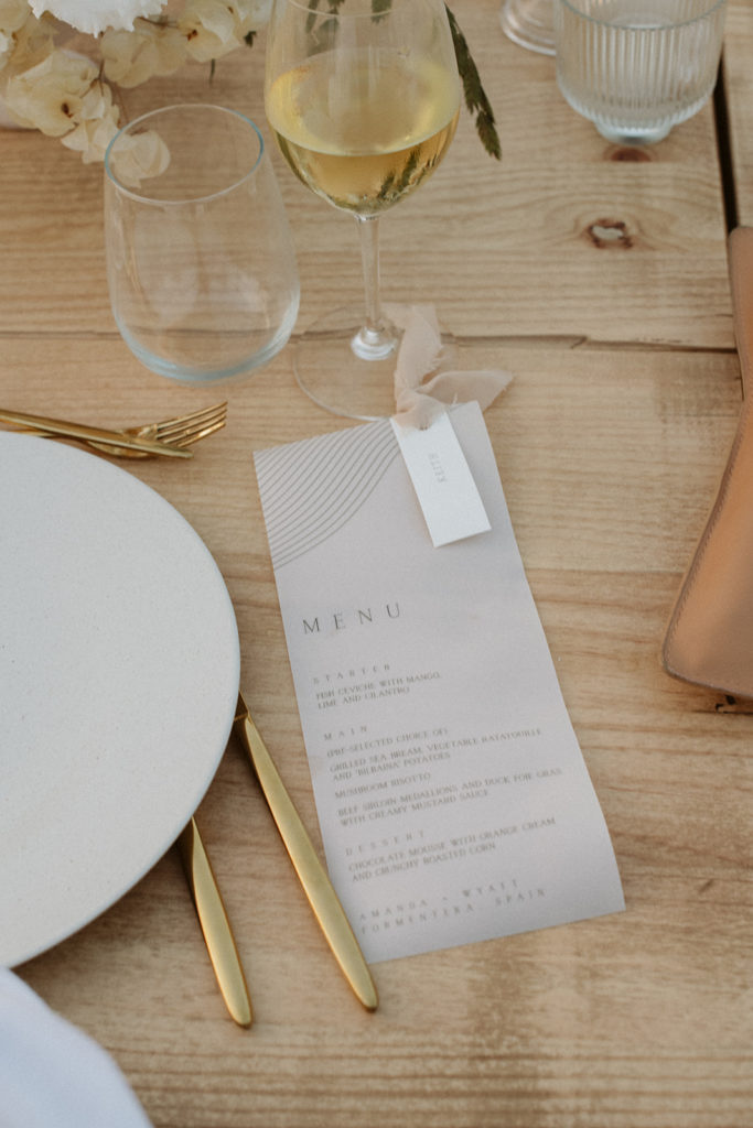menu spain wedding