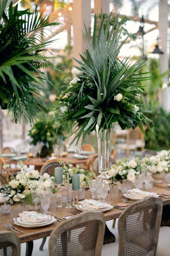 green and white wedding