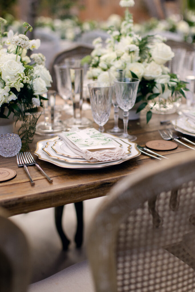 white and gold wedding