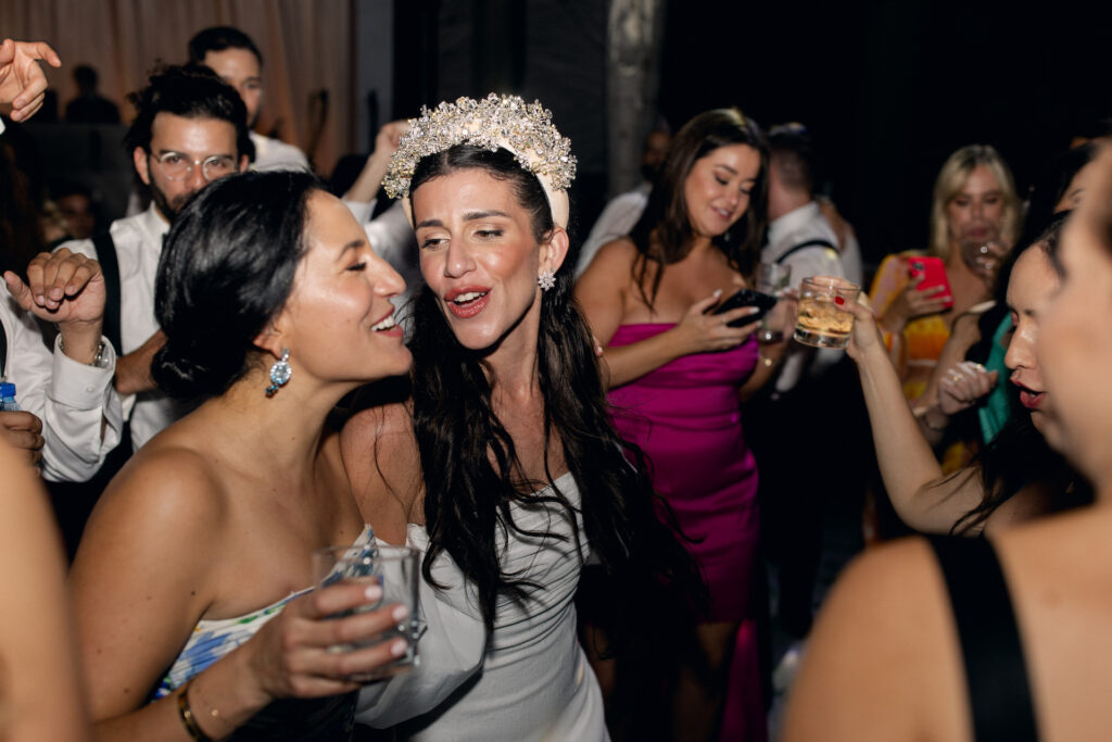 tropical wedding party