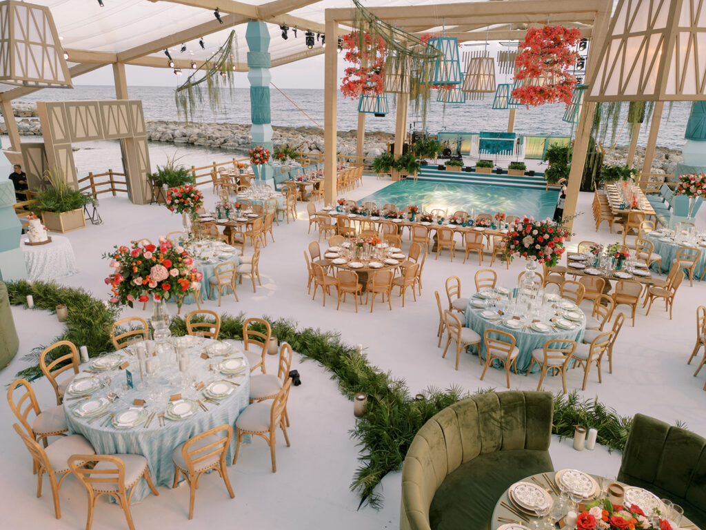 custom wedding setup by claire duran in the dominican republic