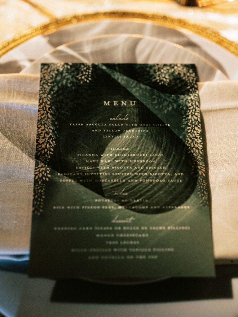 indian wedding menu