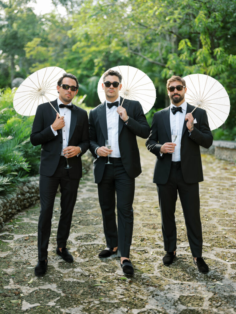 stylish guests at destination wedding