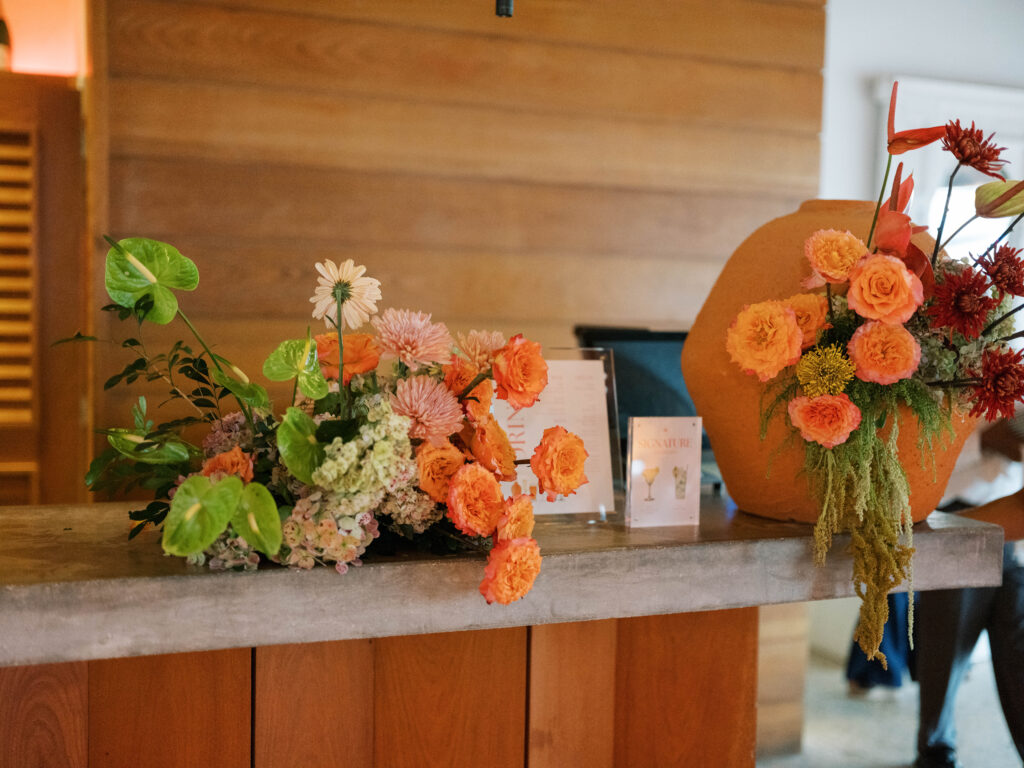 bright floral wedding arrangement