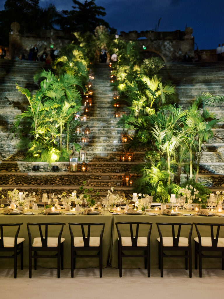 wedding reception palm entrance