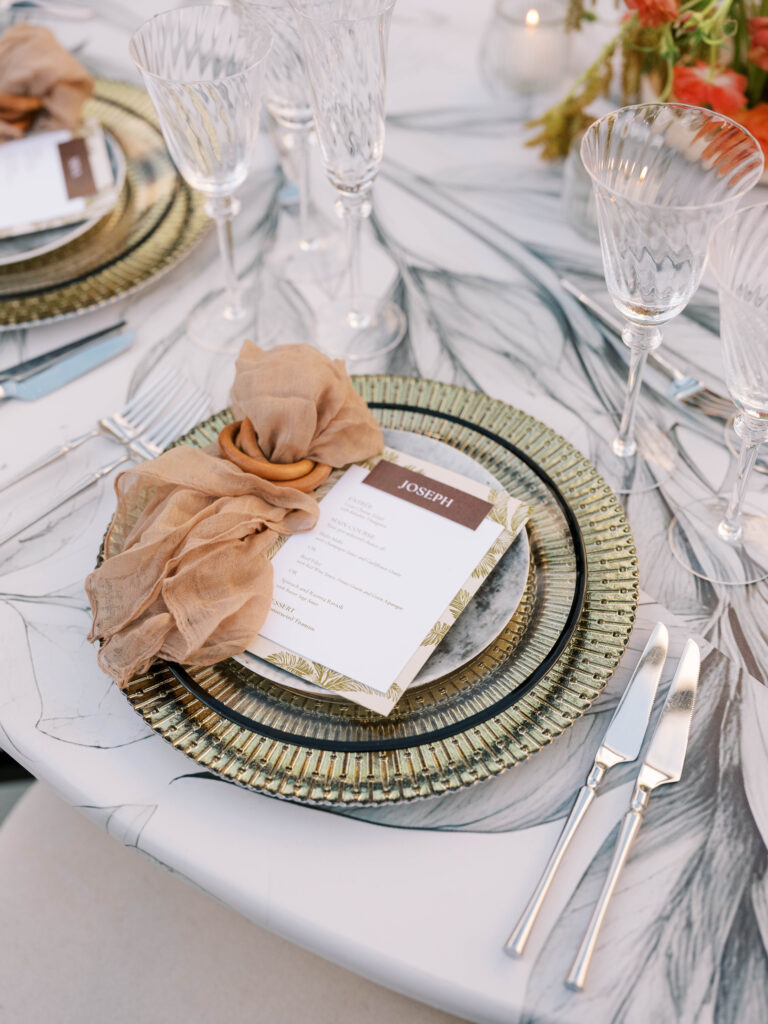 destination wedding table stationery