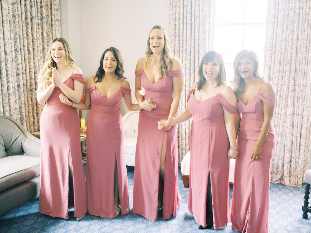 DC Wedding with pink bridesmaid dresses