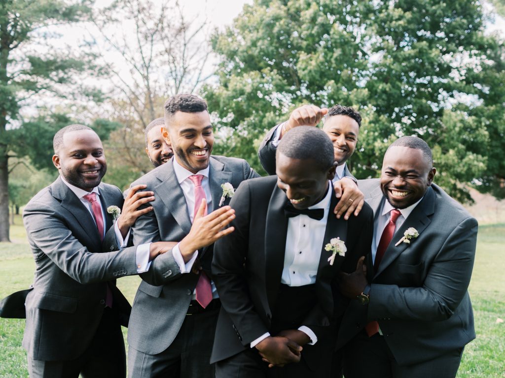 groomsmen photo candid at Bretton Woods
