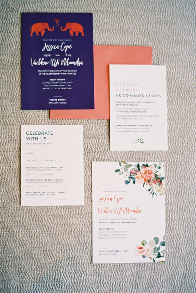 colorful invitation suite indian wedding