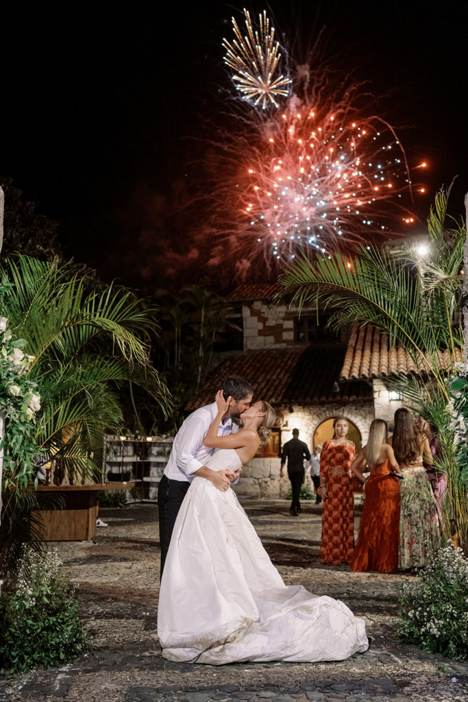 fireworks in Altos de Chavon wedding