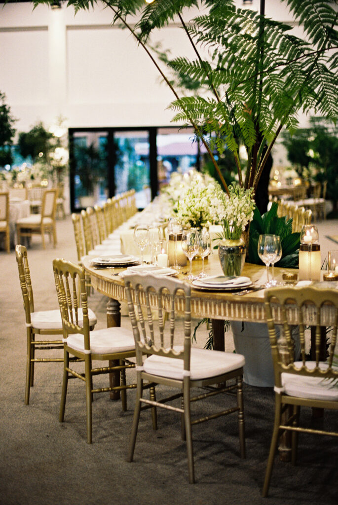 Tropical indoor wedding