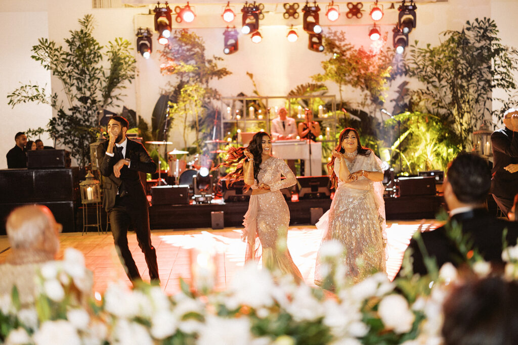 Tropical indoor wedding