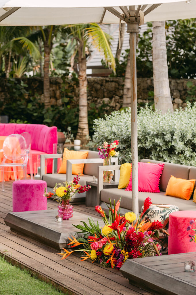 pool patio wedding