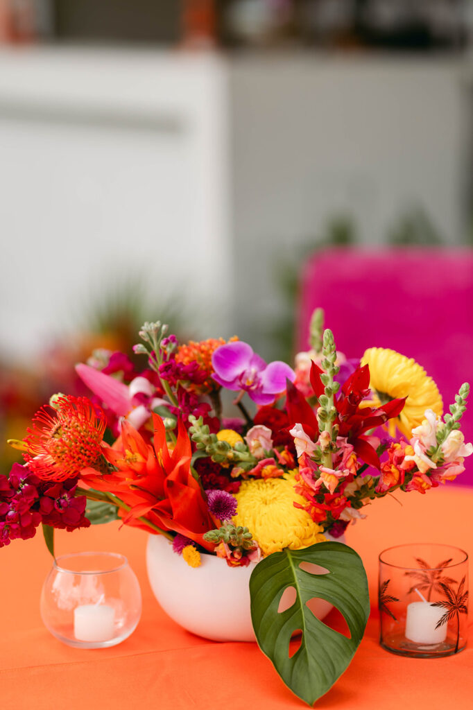 vibrant flowers wedding