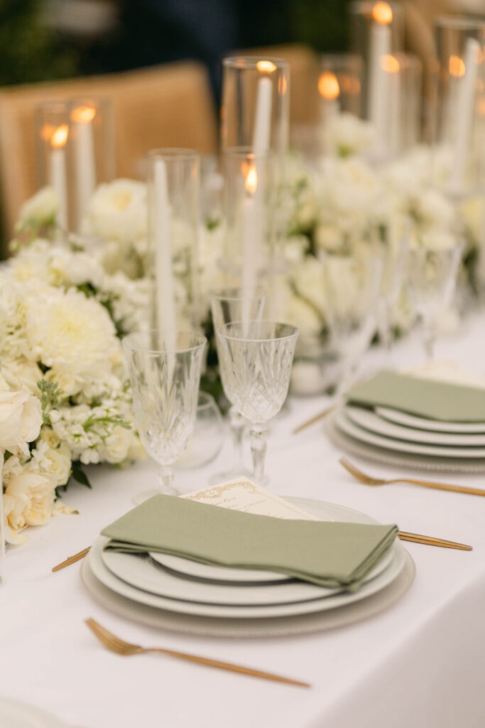 green and white wedding