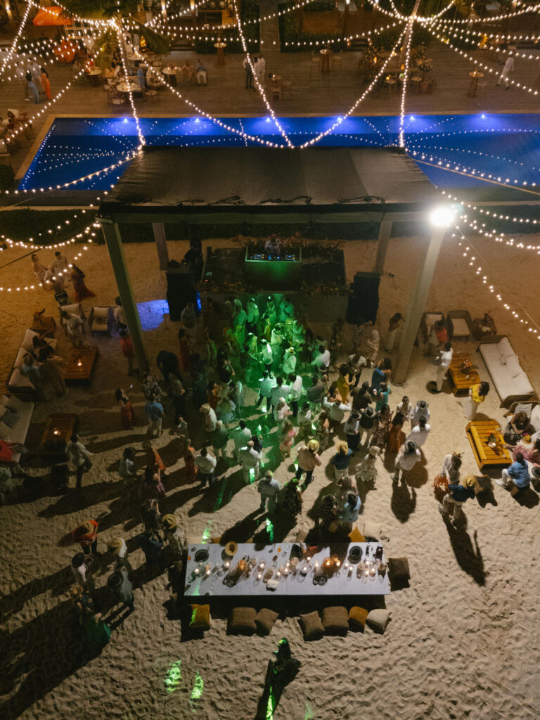 beach wedding party